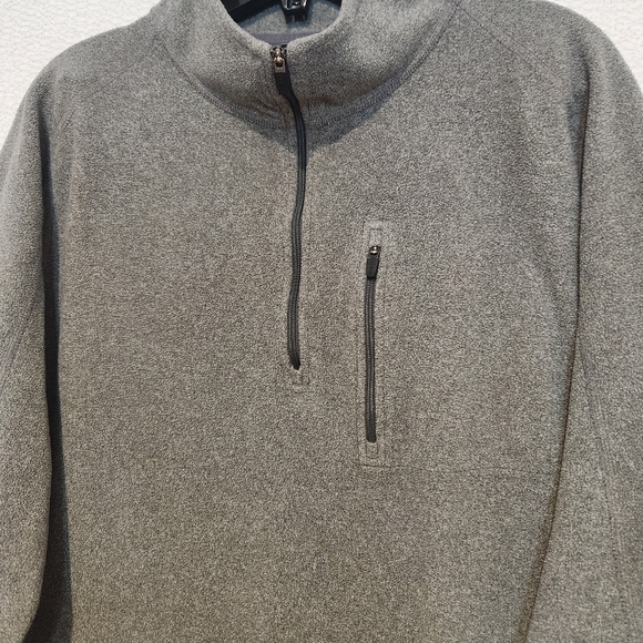 L.L. Bean Mens Trail Fleece Quaterzip Pullover Gray Large Traditional Fit - Picture 2 of 5